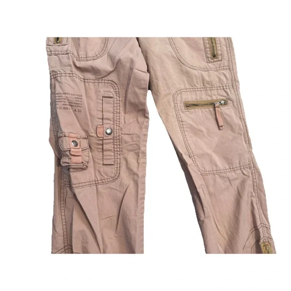 Vtg Abercrombie & Fitch Cargo Military Distressed Y2K Tan Pants Woman’s 4 - Picture 5 of 13